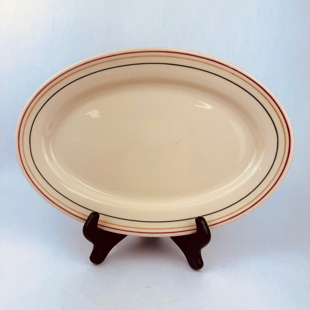 Vintage Syracuse / Iroquois China Pendleton Striped 13” Oval Serving Platter